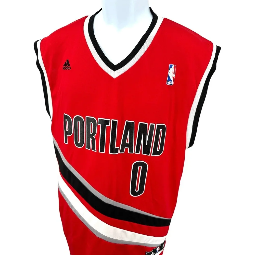 RIP CITY ADIDAS NBA Portland Trail Blazers Lillard Red Jersey Tank Mens Medium